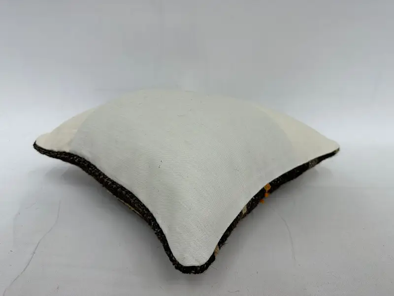 Brown & Beige Striped Throw Pillow, 14x14 Inches Size Pillow - 7