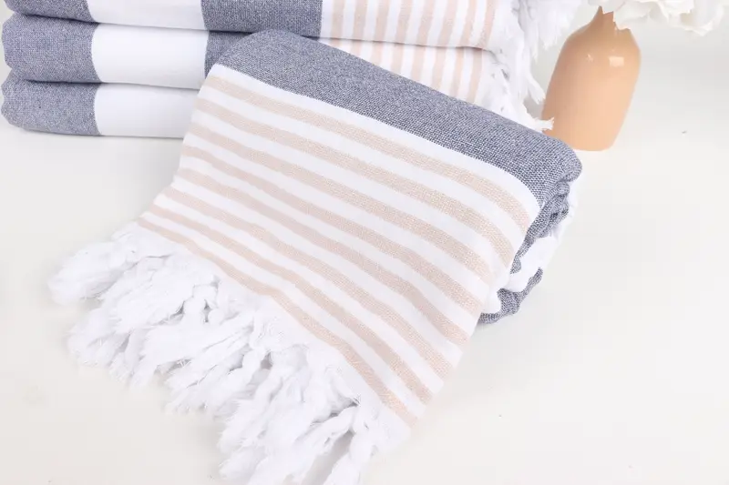 Organic Turkish towel, Handwoven Turkish Towel, Bridal Shower Favor, Housewarming Gift, Turkish Towel Beach, 68x36 Cotton Striped Terry Towel - 4