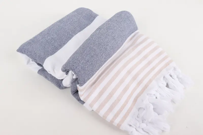 Organic Turkish towel, Handwoven Turkish Towel, Bridal Shower Favor, Housewarming Gift, Turkish Towel Beach, 68x36 Cotton Striped Terry Towel - 6
