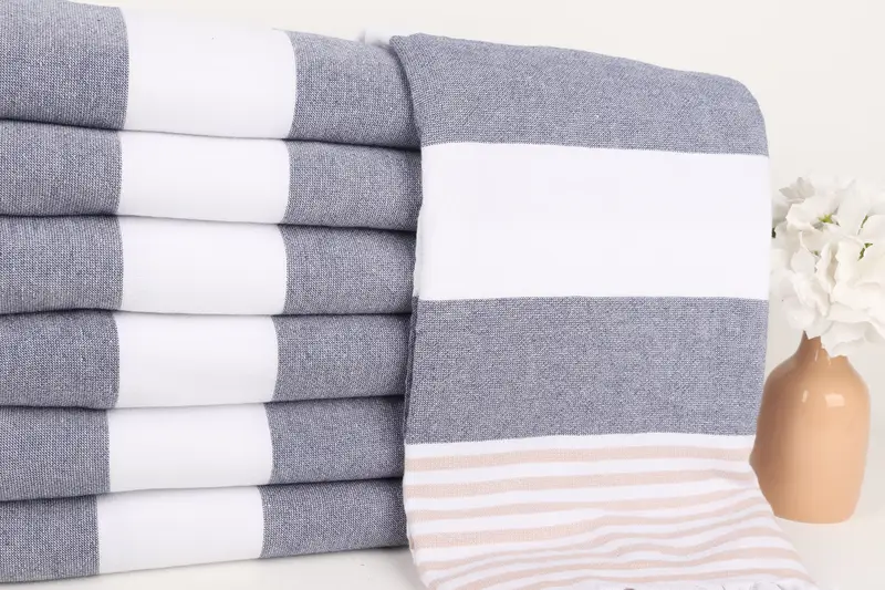Organic Turkish towel, Handwoven Turkish Towel, Bridal Shower Favor, Housewarming Gift, Turkish Towel Beach, 68x36 Cotton Striped Terry Towel - 2