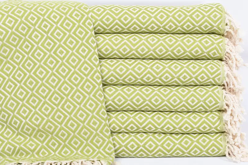 Bridesmaid Monogrammed Turkish Cotton Light Green Diamond, 70x40 Inches