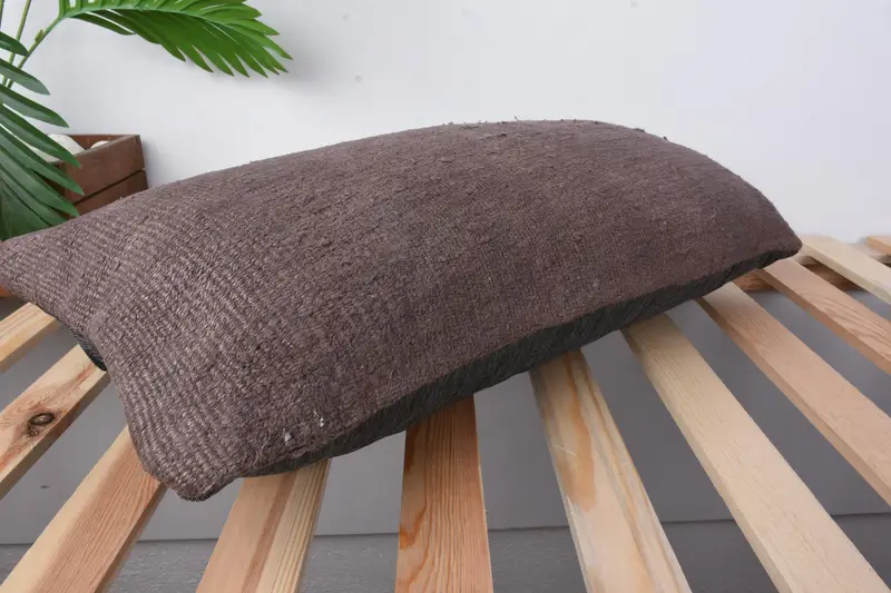 12x24 Brown Pillow Cover, Handmade Kilim Cushion, Pillow Cover, Retro Throw Pillow Case, Vintage Pillow, Handmade Rug Seat Pillow, Home Decor Pillow - 6