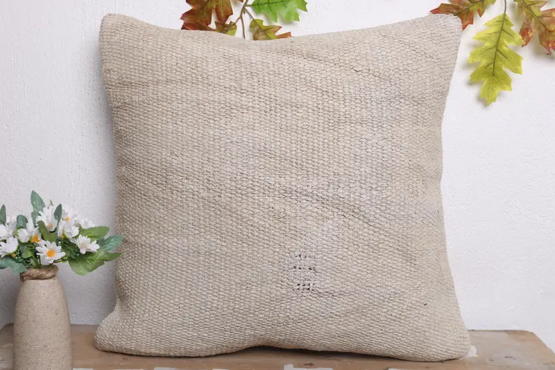 Boho Pillow Sham Cover, Pillow for Couch, Home Decor Pillow, 20x20 White Pillow Sham, Anatolian Pillow, Vintage Kilim Pillow Pillow, Cushion Case - 2