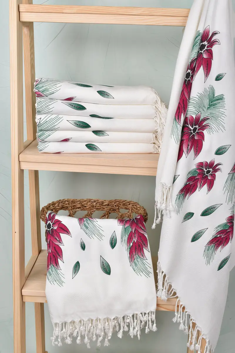 Wedding Gift, Custom Beach Towel, Large Beach Towel Personalized, 70x40 Cotton Floral Patterned Towel, Wedding Day Gift For Bride, Best Friend Gift - 4