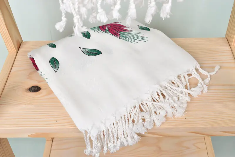 Wedding Gift, Custom Beach Towel, Large Beach Towel Personalized, 70x40 Cotton Floral Patterned Towel, Wedding Day Gift For Bride, Best Friend Gift - 6