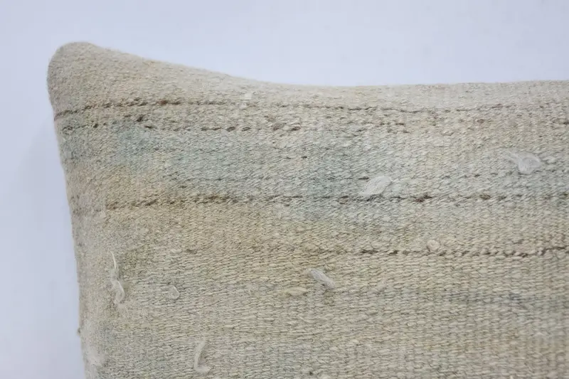 Indoor Cushion Case, Turkish Bench Cushion, Turkish Kilim Pillow, Turkish Pillow, Cushion, 16x24 Beige Pillow Case, Pillow for Sofa - 2