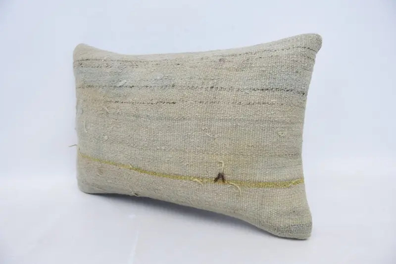 Indoor Cushion Case, Turkish Bench Cushion, Turkish Kilim Pillow, Turkish Pillow, Cushion, 16x24 Beige Pillow Case, Pillow for Sofa - 4