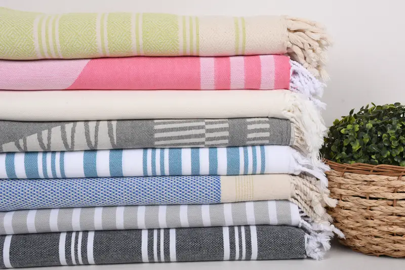 Best Friend Wedding Gift, Thin towel, Peshtemal Towel, Embroidery Towels, Luxury Beach Towel, 70x40 Cotton Set of 8 Towel, Custom Wedding Gifts - 2