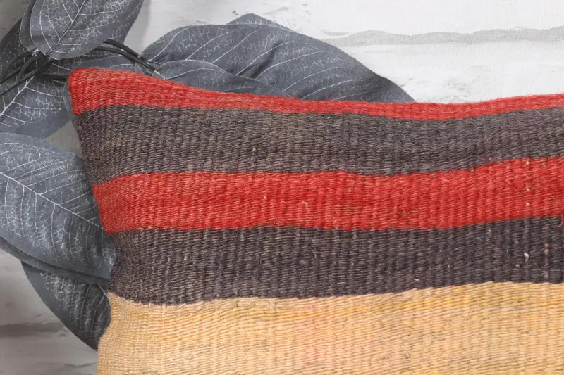 Pillow Case, Throw Kilim Pillow, Meditation Cushion Cover, Kilim Pillow Cover, 8x16 Red Pillow Sham, Vintage Pillow, Sofa Bolster Pillow Sham - 2