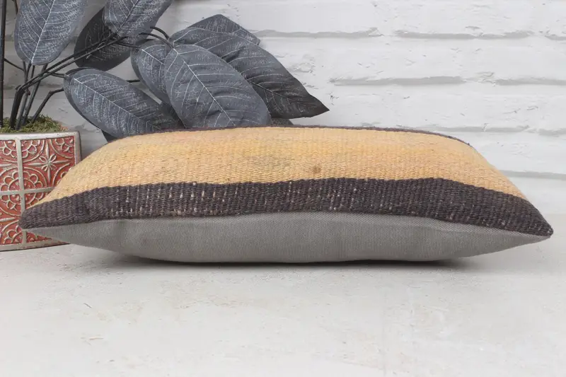 Pillow Case, Throw Kilim Pillow, Meditation Cushion Cover, Kilim Pillow Cover, 8x16 Red Pillow Sham, Vintage Pillow, Sofa Bolster Pillow Sham - 5