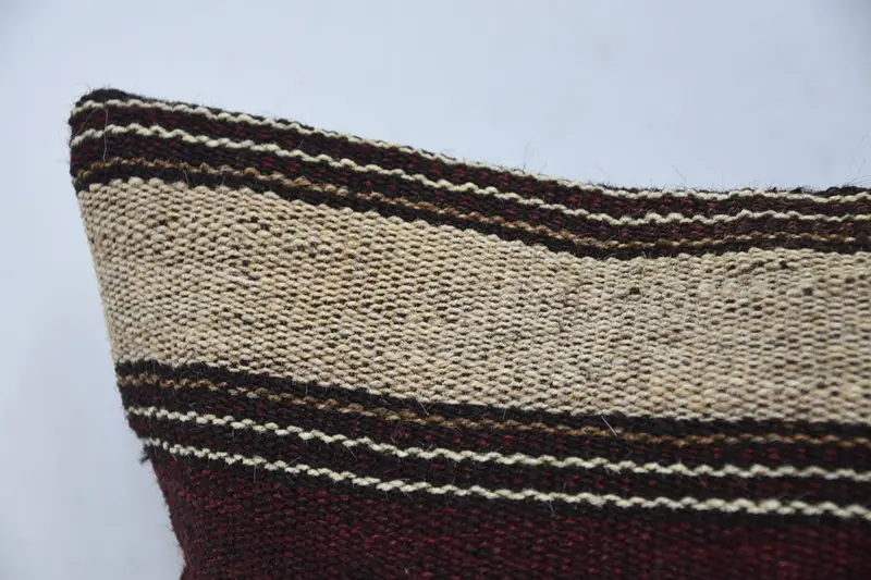 Throw Kilim Pillow, Ethnical Kilim Rug Pillow, Customized Cushion Cover, Cushion, 12x20 Brown Cushion Case, Vintage Kilim Throw Pillow - 2