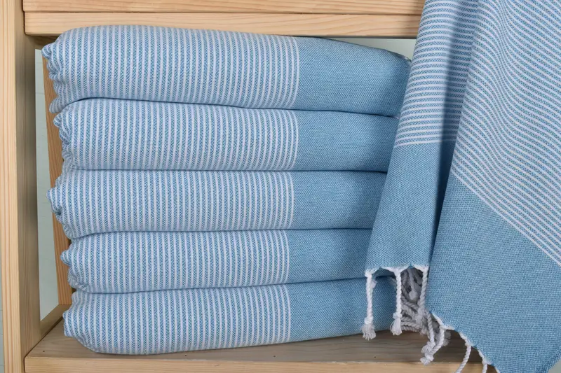 Wedding Favors, Beach Theme Wedding Gift, Bridesmaid Towel, Monogram Kitchen Towel, Monogram Hand Towel, Grandma Gift, 40x18 Cotton Striped Towel - 2