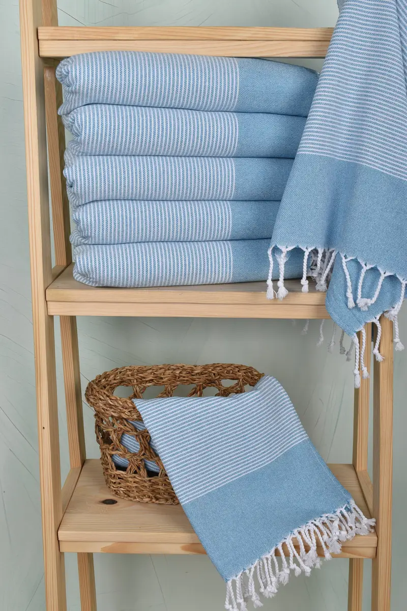 Wedding Favors, Beach Theme Wedding Gift, Bridesmaid Towel, Monogram Kitchen Towel, Monogram Hand Towel, Grandma Gift, 40x18 Cotton Striped Towel - 3