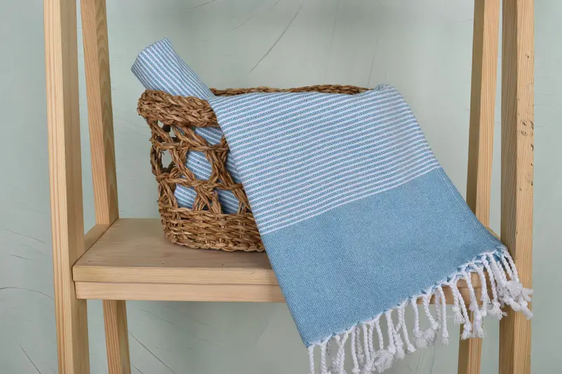 Wedding Favors, Beach Theme Wedding Gift, Bridesmaid Towel, Monogram Kitchen Towel, Monogram Hand Towel, Grandma Gift, 40x18 Cotton Striped Towel - 4