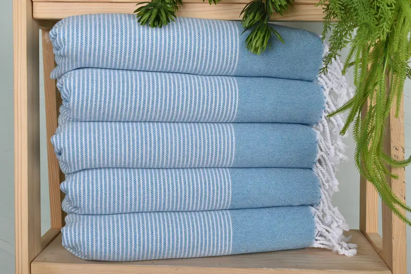 Wedding Favors, Beach Theme Wedding Gift, Bridesmaid Towel, Monogram Kitchen Towel, Monogram Hand Towel, Grandma Gift, 40x18 Cotton Striped Towel - 1