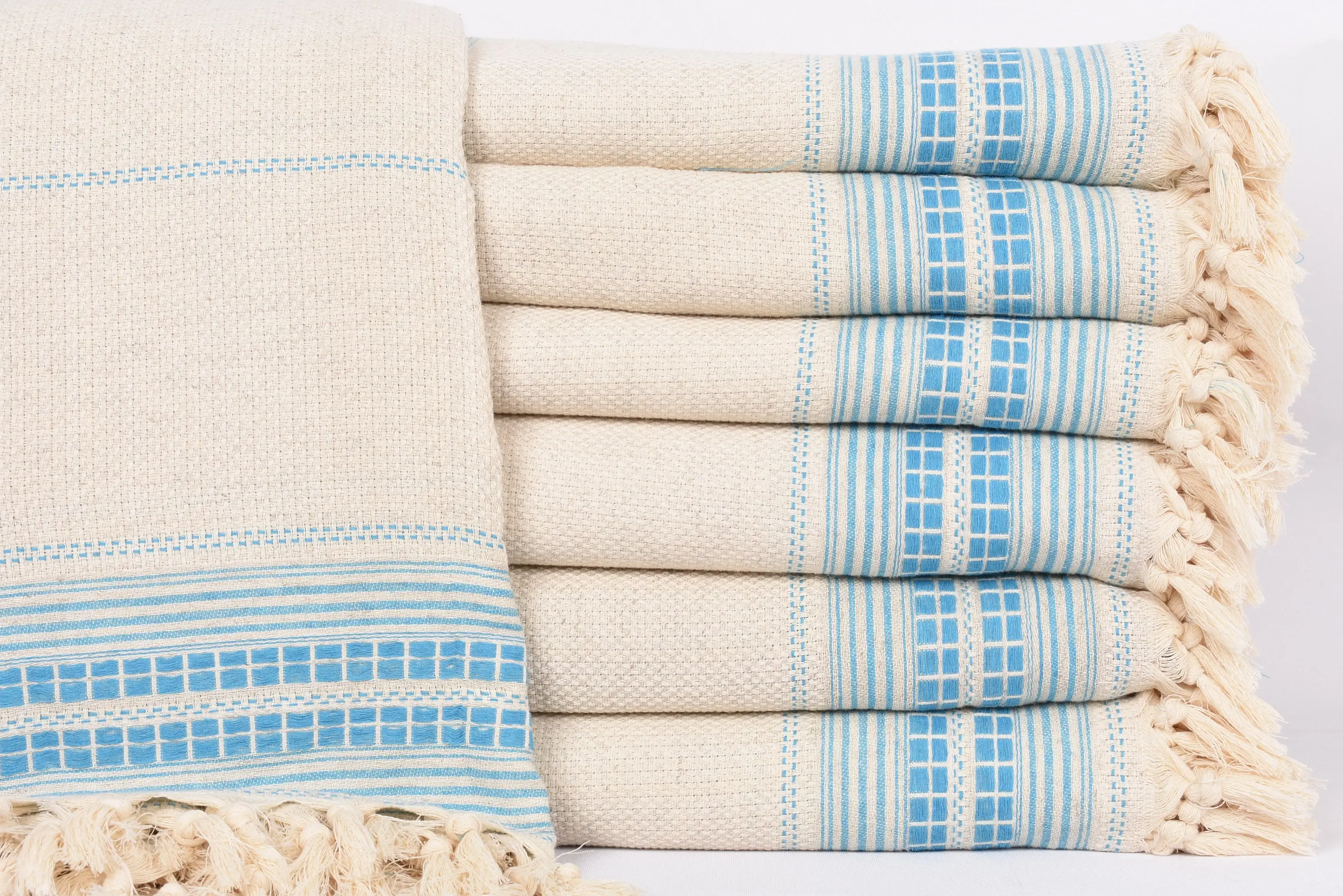 Maid Of Honor Gift, Personalized Turquoise Striped Blanket, 95x93 Inches - 1