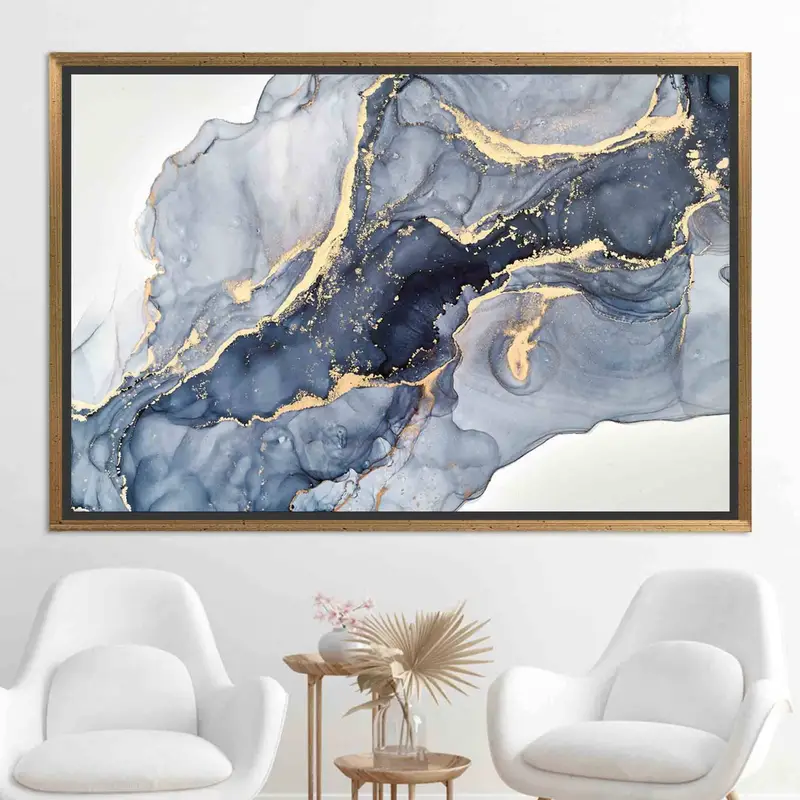 モダンな大理石プリントキャンバス: 家庭用エレガントな抽象アート