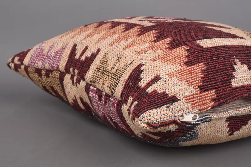 Outdoor Bolster Pillow Sham, 18x18 Red Pillow Cover, Handmade Kilim Cushion, Pillow Sham, Gift Pillow, Bohemian Cushion Pillow Case, Antique Pillows - 6