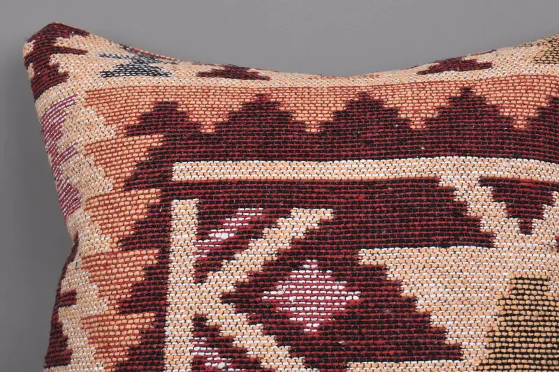 Outdoor Bolster Pillow Sham, 18x18 Red Pillow Cover, Handmade Kilim Cushion, Pillow Sham, Gift Pillow, Bohemian Cushion Pillow Case, Antique Pillows - 5