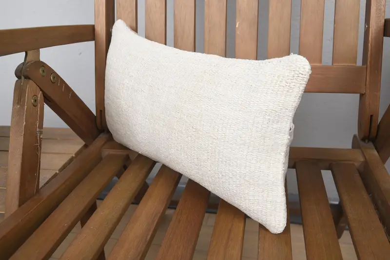 Vintage Kilim Pillow, Pillow for Sofa, 8x16 White Cushion, Anatolian Cushion, Vintage Kilim Throw Pillow, Cushion Cover - 3
