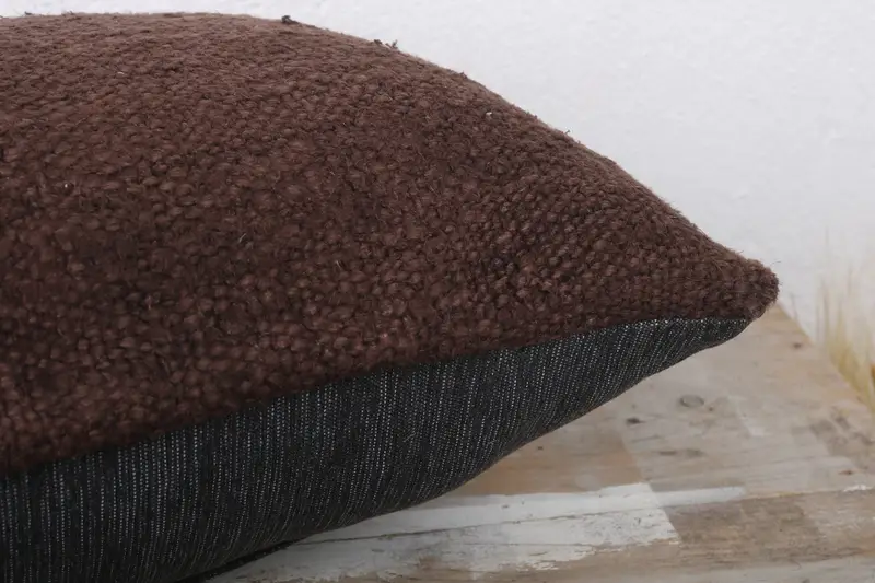 12x24 Brown Pillow Cover, Authentic Cushion, Pillow for Couch, Ethnical Kilim Rug Pillow, Pillow Cover, Turkish Pillow, Cozy Throw Pillow Sham - 6