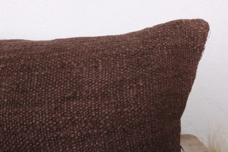 12x24 Brown Pillow Cover, Authentic Cushion, Pillow for Couch, Ethnical Kilim Rug Pillow, Pillow Cover, Turkish Pillow, Cozy Throw Pillow Sham - 5