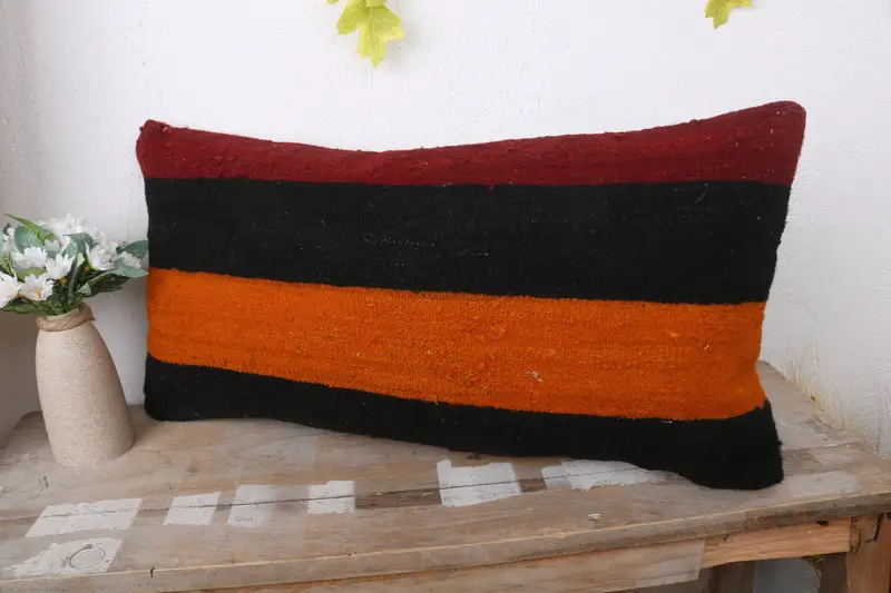 Luxury Pillow Case, Gift Pillow, Pillow Case, Toss Cushion Case, Home Decor Pillow, Vintage Kilim Throw Pillow, 12x24 Brown Cushion - 4