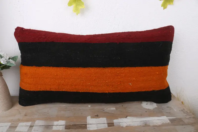 Luxury Pillow Case, Gift Pillow, Pillow Case, Toss Cushion Case, Home Decor Pillow, Vintage Kilim Throw Pillow, 12x24 Brown Cushion - 2