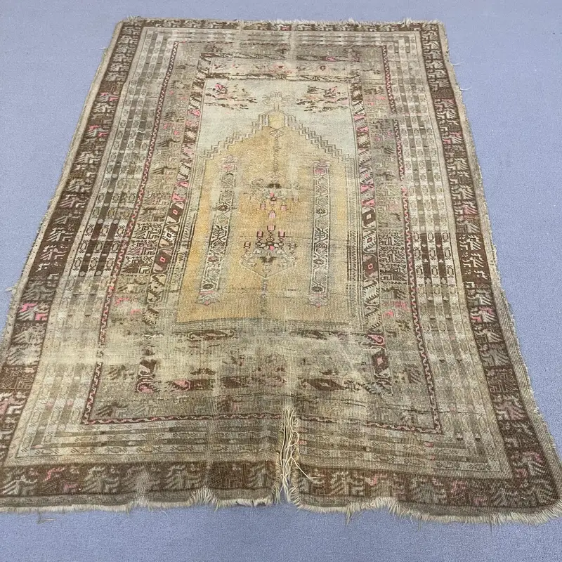 Zarif Yeşil Soyut Halı, 4,7x6,8 ft Şık Dekor