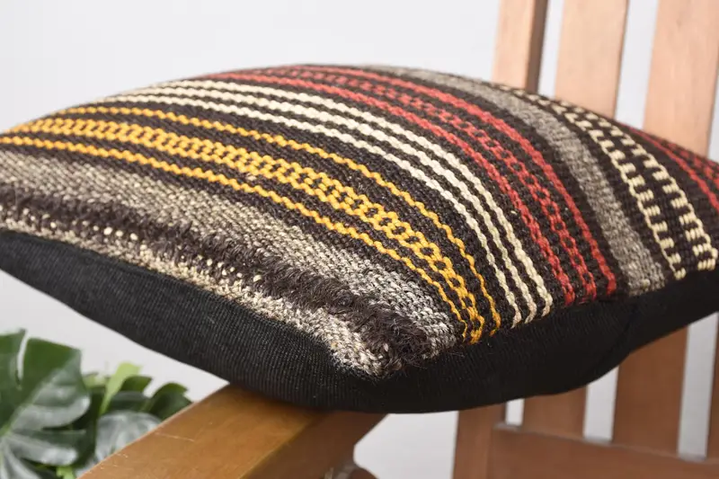 Throw Kilim Pillow, Antique Pillows, Vintage Pillow Cover, 14x14 Red Cushion Cover, Pillow Cover, Vintage Kilim Throw Pillow - 6