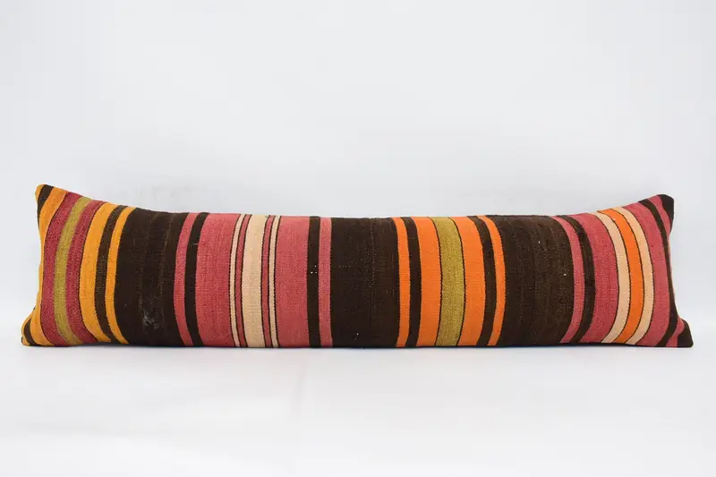 Hauptschlafzimmer-Überwurf-Wollkissen, rot, 30 x 120 cm, gestreifter Geschenk-Kissenbezug - 1