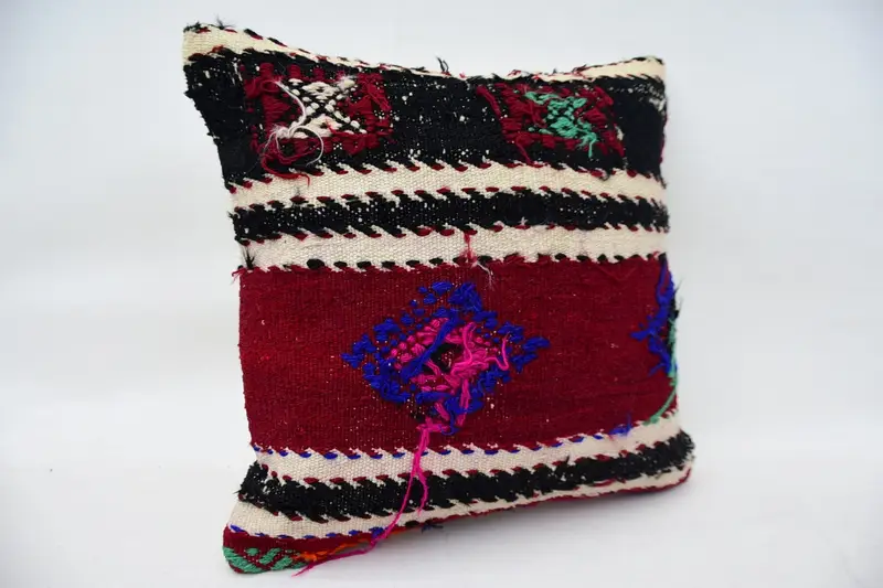 Pillow for Sofa, Comfy Throw Cushion Case, 18x18 Red Pillow Case, Cushion, Pillow for Couch, Vintage Kilim Pillow, Handmade Pillow Cover - 2