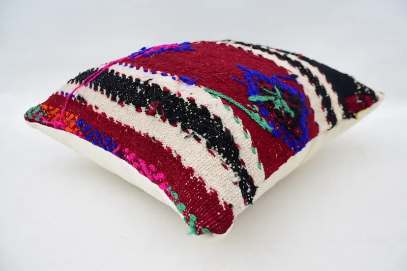 Pillow for Sofa, Comfy Throw Cushion Case, 18x18 Red Pillow Case, Cushion, Pillow for Couch, Vintage Kilim Pillow, Handmade Pillow Cover - 6