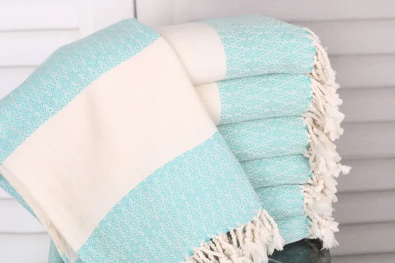 Dark Mint Cotton Towel Beach Towel Monogrammed, 36x67 Inches