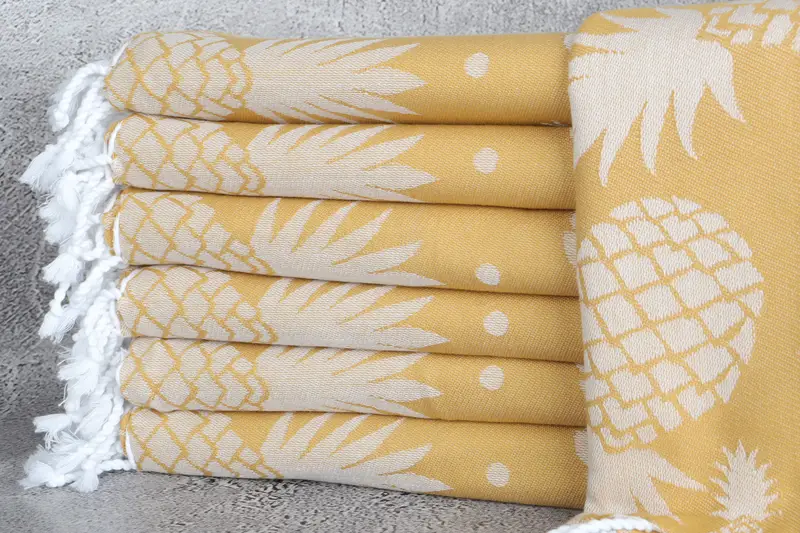 Large Turkish Towel, Kids Beach Towel, Personalized Bridesmaid Gift, Bridesmaid Gift, Valentines Day Gift Idea, 70x36 Cotton Pineapple Design Towel - 2