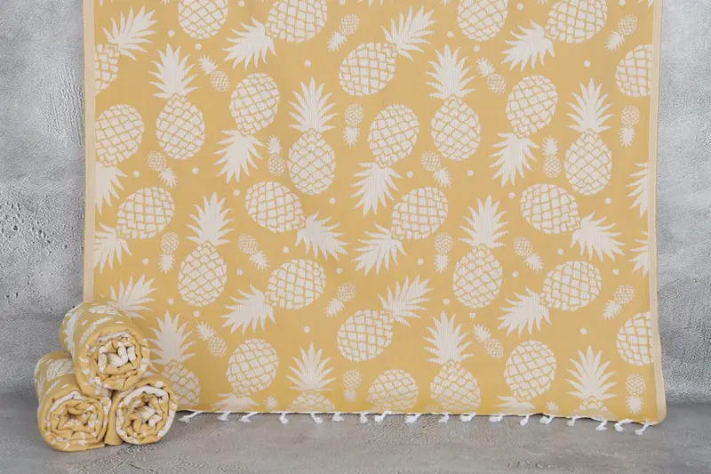 Large Turkish Towel, Kids Beach Towel, Personalized Bridesmaid Gift, Bridesmaid Gift, Valentines Day Gift Idea, 70x36 Cotton Pineapple Design Towel - 1
