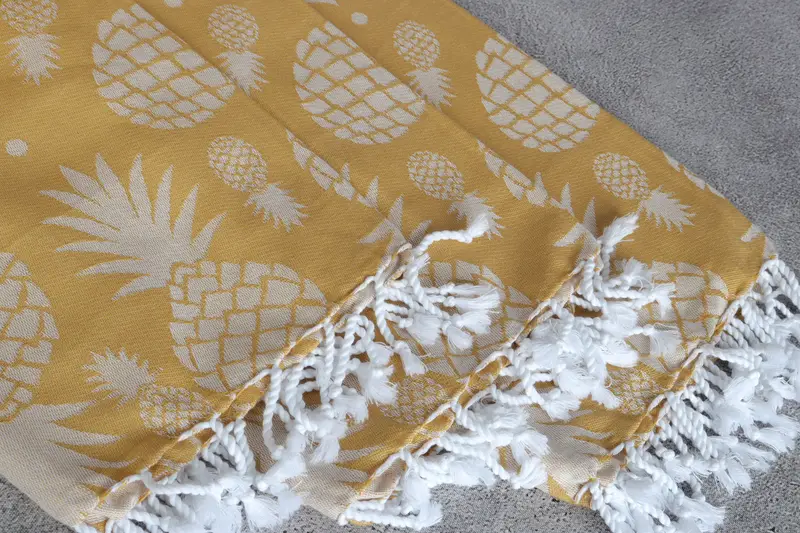 Large Turkish Towel, Kids Beach Towel, Personalized Bridesmaid Gift, Bridesmaid Gift, Valentines Day Gift Idea, 70x36 Cotton Pineapple Design Towel - 6