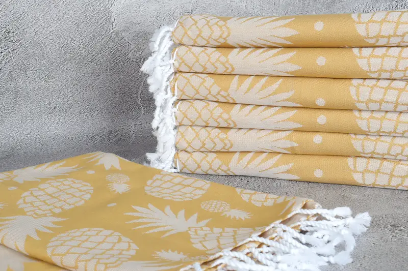 Large Turkish Towel, Kids Beach Towel, Personalized Bridesmaid Gift, Bridesmaid Gift, Valentines Day Gift Idea, 70x36 Cotton Pineapple Design Towel - 3