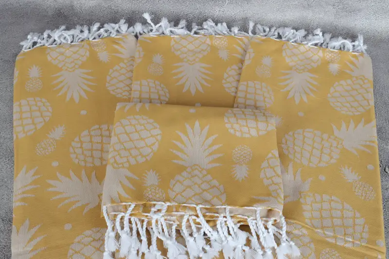 Large Turkish Towel, Kids Beach Towel, Personalized Bridesmaid Gift, Bridesmaid Gift, Valentines Day Gift Idea, 70x36 Cotton Pineapple Design Towel - 5