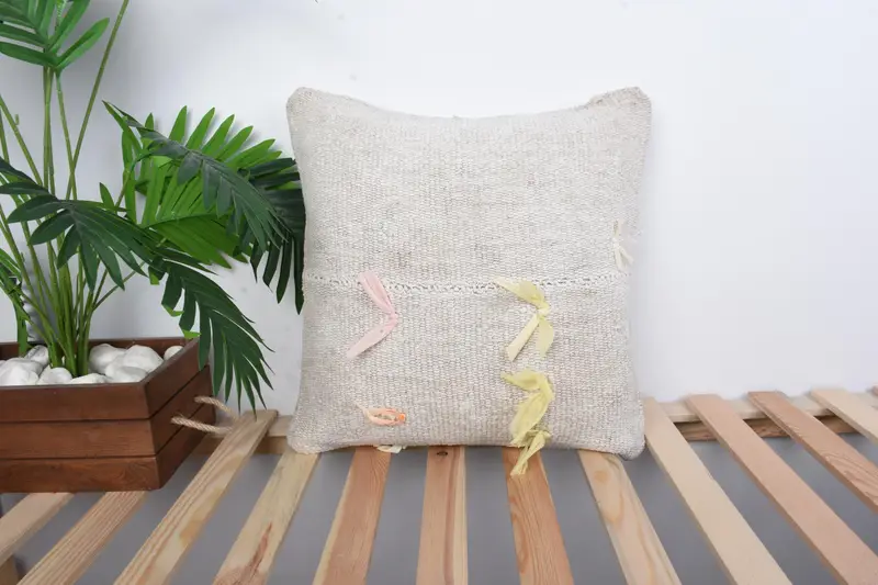 Handgefertigtes 18x18 Southwestern Wurfkissen, Vintage besticktes Kissen