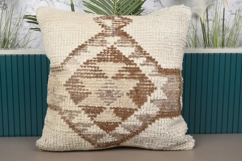 Türkischer Beige Urlaubsdekor Kissenbezug, geometrisches Geschenk 24x24 Zoll Kissenbezug - 1