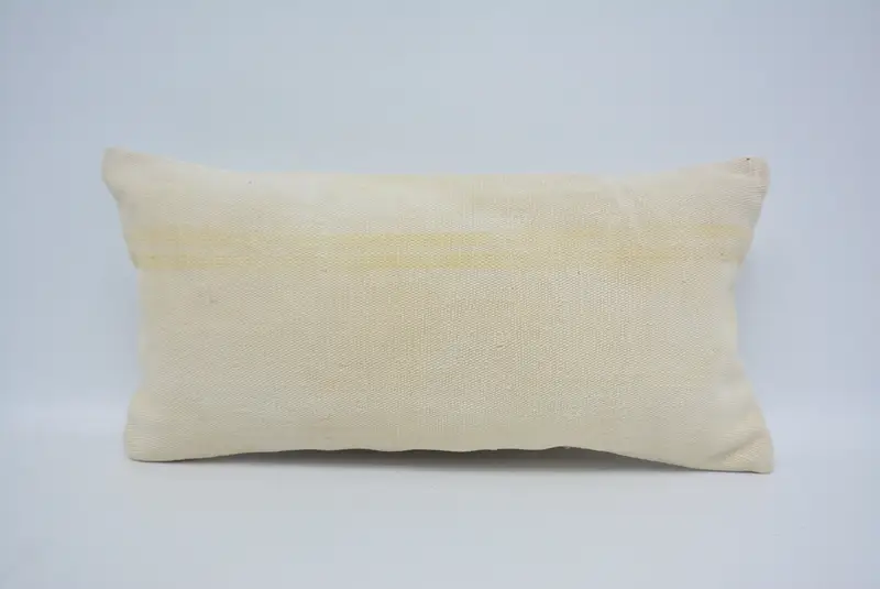 Outdoor Pillow Cover, Turkish Kilim Pillow, Cushion, Boho Pillow Sham Cover, Accent Pillow Cover, Home Decor Pillow, 12x24 White Cushion Cover - 1