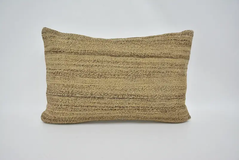 Ethnical Kilim Rug Pillow, Pillow Case, Kilim Pillow Cover, 16x24 Beige Pillow Cover, Vintage Kilim Throw Pillow, Square Throw Cushion Case - 1