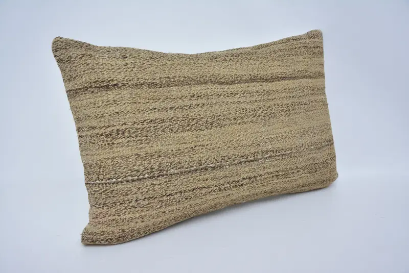 Ethnical Kilim Rug Pillow, Pillow Case, Kilim Pillow Cover, 16x24 Beige Pillow Cover, Vintage Kilim Throw Pillow, Square Throw Cushion Case - 3