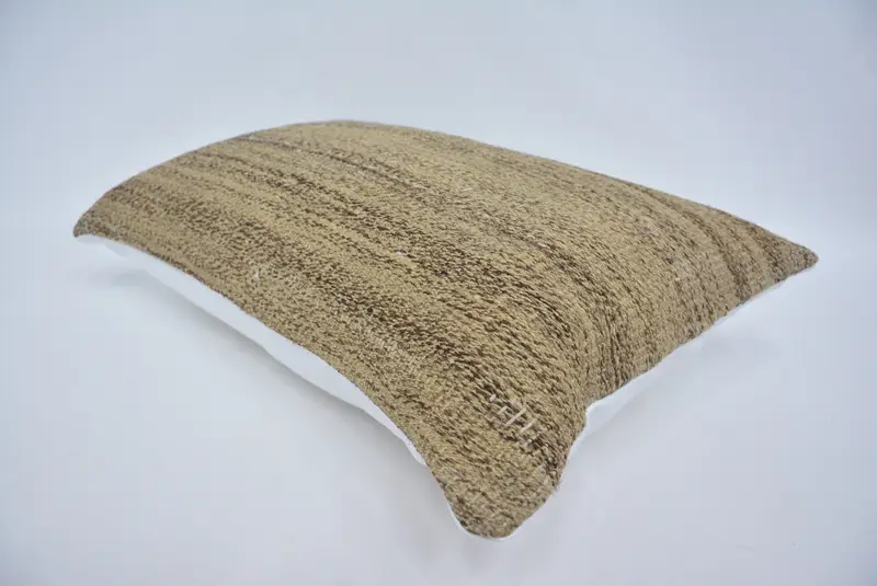 Ethnical Kilim Rug Pillow, Pillow Case, Kilim Pillow Cover, 16x24 Beige Pillow Cover, Vintage Kilim Throw Pillow, Square Throw Cushion Case - 6