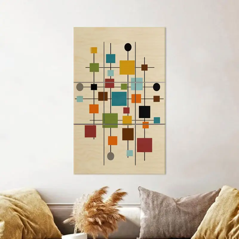 Mid Century Canvas, Colorful Wall Art, Minimal Wall Decor, Boho Decor, Bohemian Wall Art, Abstract Wall Decor, Trendy Wall Decor, Home Decor - 1