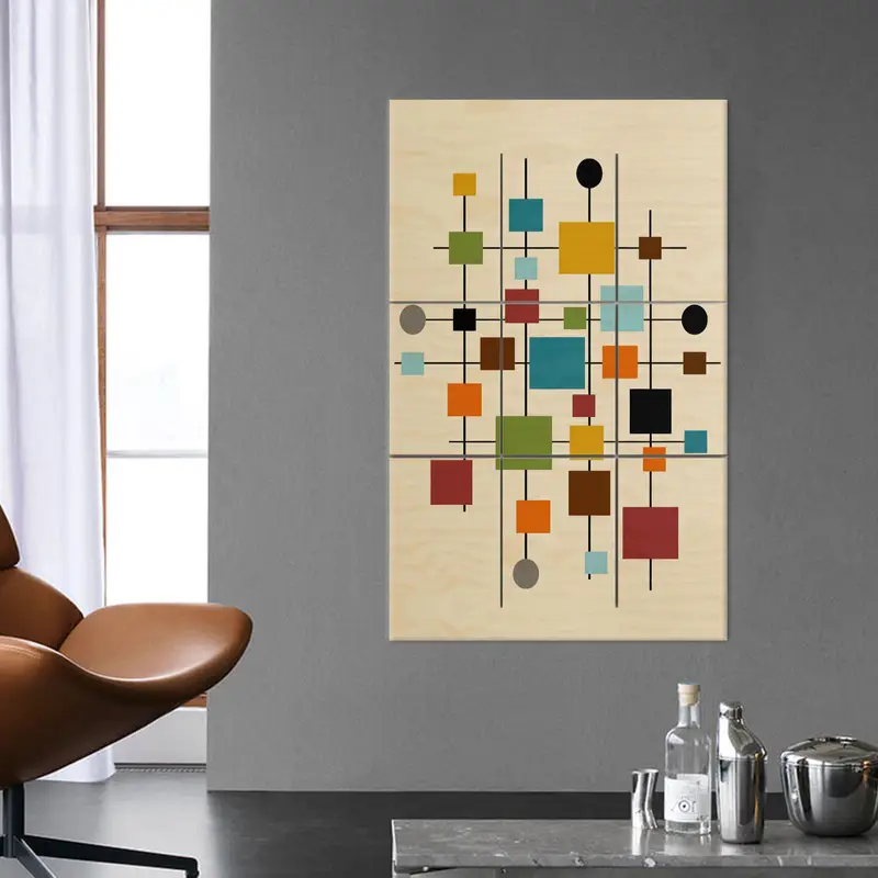 Mid Century Canvas, Colorful Wall Art, Minimal Wall Decor, Boho Decor, Bohemian Wall Art, Abstract Wall Decor, Trendy Wall Decor, Home Decor - 2