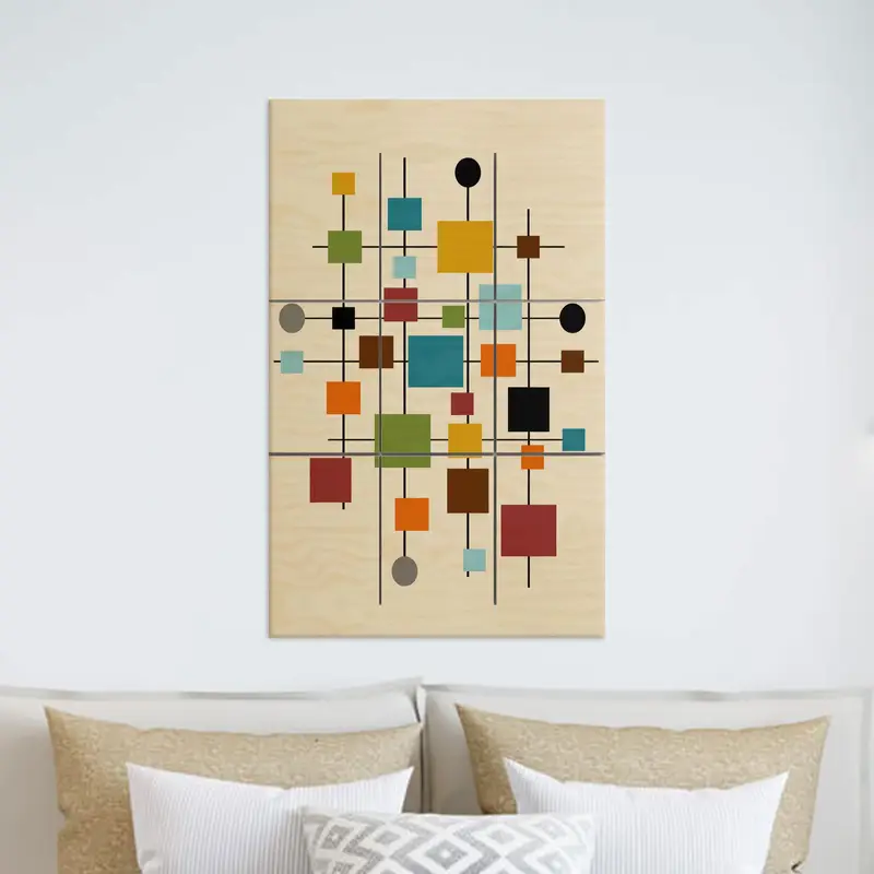 Mid Century Canvas, Colorful Wall Art, Minimal Wall Decor, Boho Decor, Bohemian Wall Art, Abstract Wall Decor, Trendy Wall Decor, Home Decor - 3