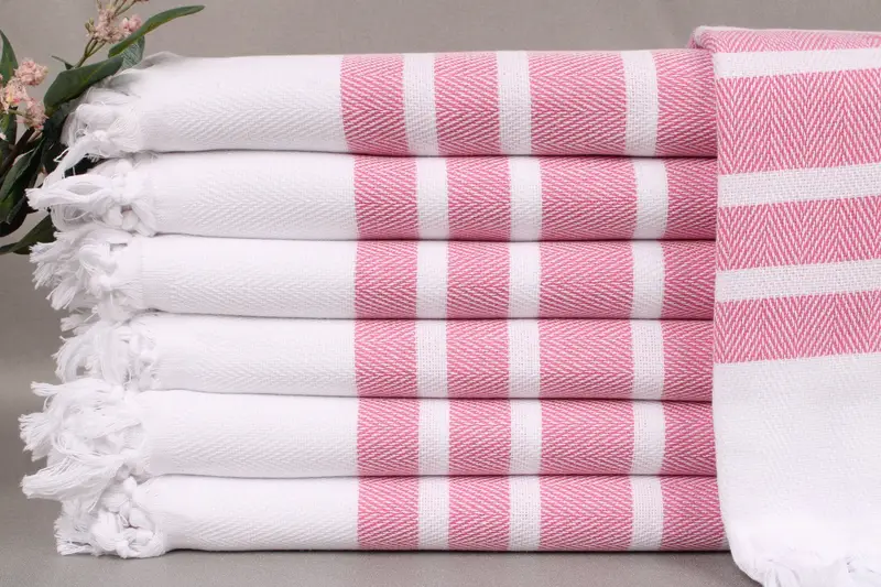 Personalized Monogram Beach Towel Fuchsia Chevron, Turkish Cotton, 40x71 Inches