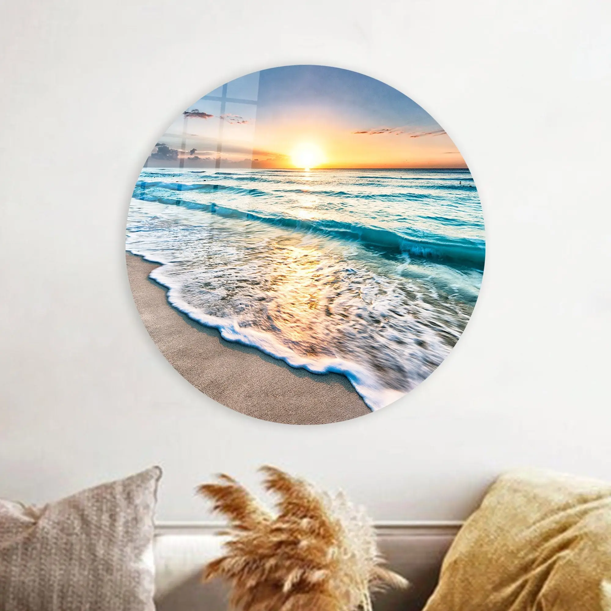 Sunset Seascape Canvas: Vibrant Beach Scenery Art Print - 1